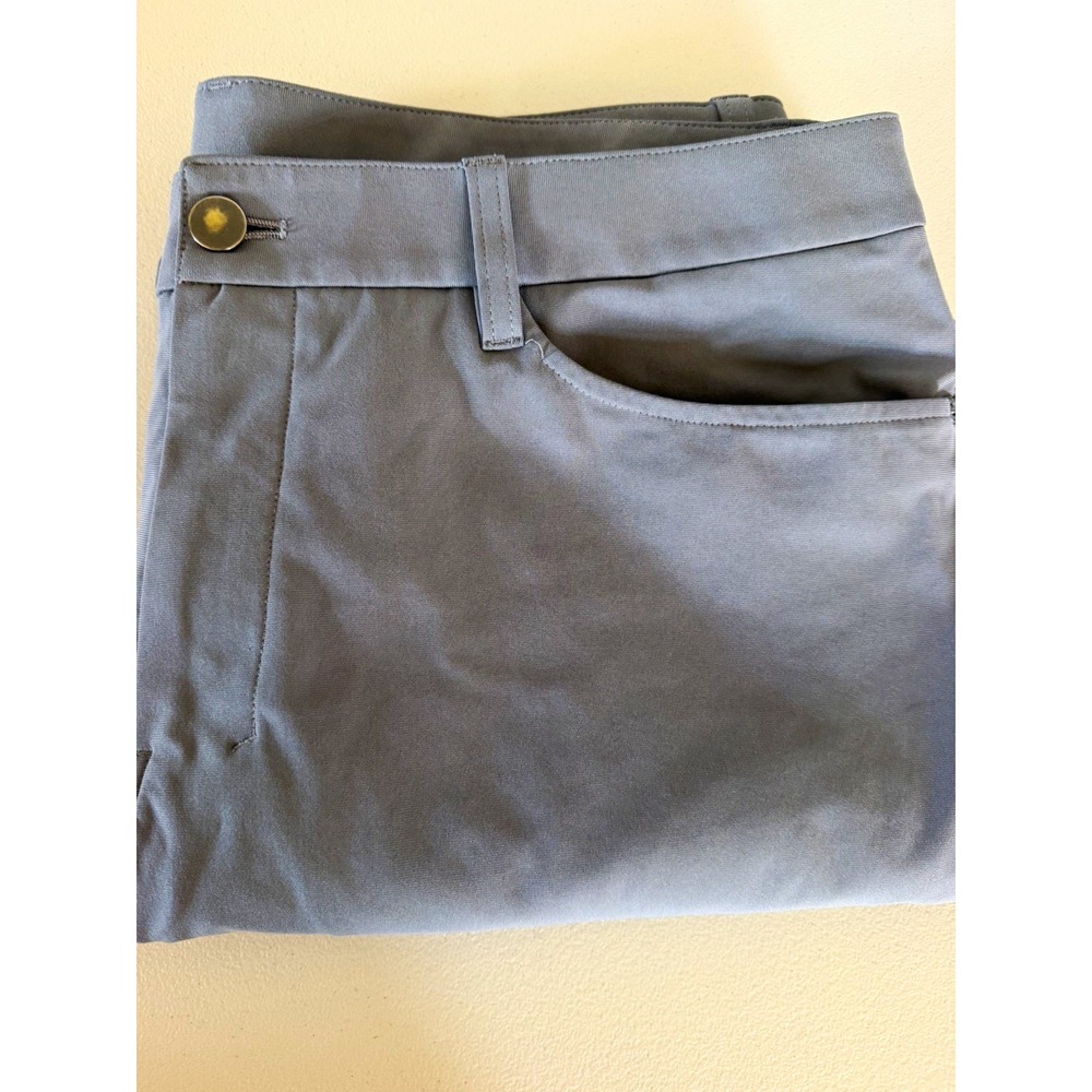 Lululemon Men's 36-38x30 Gray Microfiber Slim Tapered Flat Front Stretch Pants